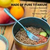 TiTo Titanium Cutlery Set, Lightweight Pure Titanium Fork & Spoon,