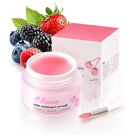 Obisesio Overnight Lip Mask - Lip Care & Lip Balm for Very Dry Lips with Jojoba Oil, Squalane & Reishi - Non-Sticky, 20 g