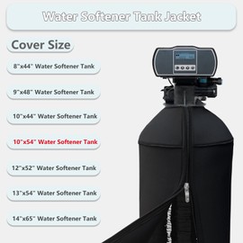 Sobana 10x54 Inch Water Softener Tank Jacket - Insulated 3.5mm Neoprene Slip Sleeve to Prevent Sweating, Heavy-Duty Outdoor Water Softener Cover,Black