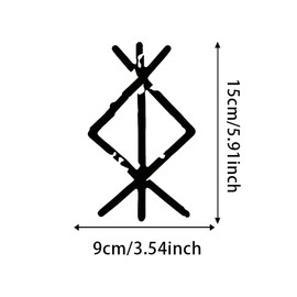 2PCS Protection Rune Viking Vinyl Decal - 3.5"x5.9" Waterproof Sticker for Car, Laptop, Grimoire - Spiritual Symbol Decorative Emblem | #AZ10 (Black)