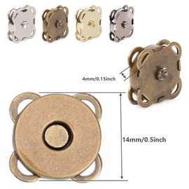 20 Sets (14mm Gold) Magnetic Button Fastener for Bags, Purses, Jackets, Covers, Sewing, Crafts, Clothing