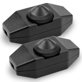 LED Dimmer for Dimmable LED Bulbs (Cord Rotary Dimmer) - 15-60 Watt, Continuously and Silent Dimmable (2, Black)