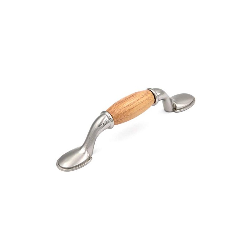 Laurey 15534 First Family 3-Inch Pull, Satin Chrome with Oak