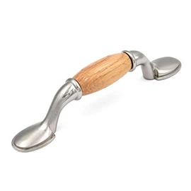 Laurey 15534 First Family 3-Inch Pull, Satin Chrome with Oak Inset