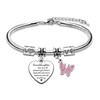 AMZQ My Granddaughter Gifts Inspirational Charm Pink Butterfly Bracelet Gift