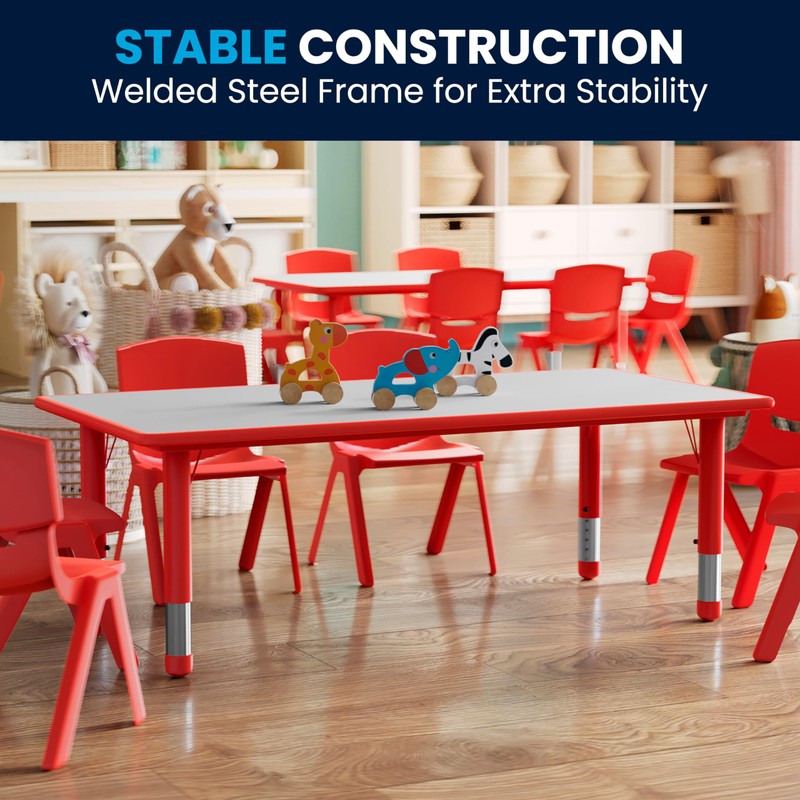 Flash Furniture Wren 23.625''W x 47.25''L Rectangular Red Plastic Height