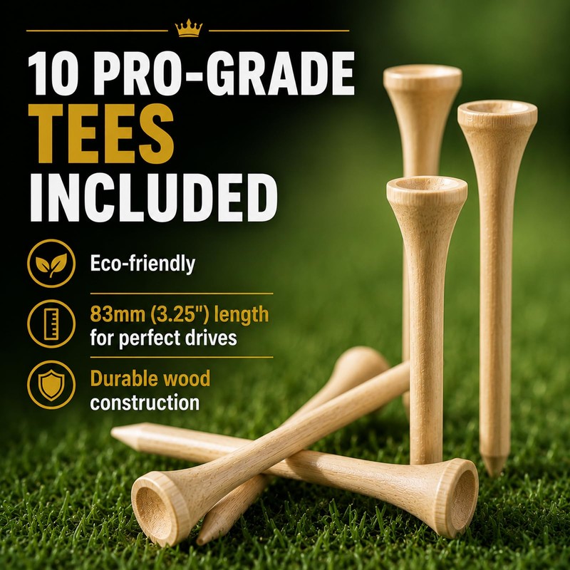 Funny Golf Tee Holder & 3.25" Wood Tees, Golf Gifts