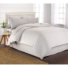 King Duvet Cover by Pure Bamboo, 3 Piece Set, Genuine 100% Organic Viscose Derived from Bamboo, Luxuriously Soft and Cooling, 2 Pillowcases (King, White)