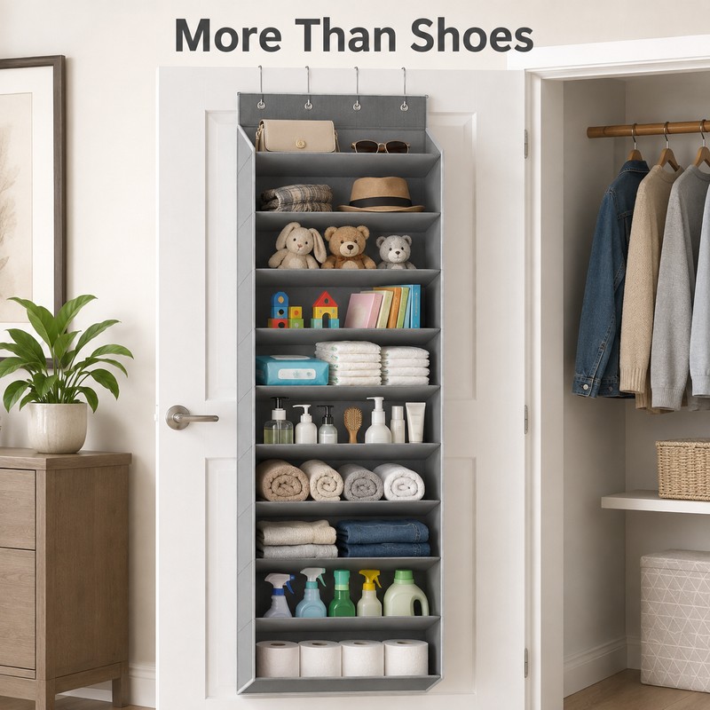 10-Tier Over-the-Door Shoe Organizer with Deep Pockets, Large Hanging Shoe