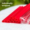 Prurex 100 Pack Thick 8mm Red Heart Straws - Wedding