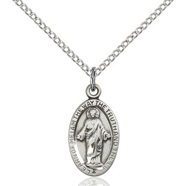 Bliss Sterling Silver Scapular Catholic Medal Pendant Necklace 18" Chain GiftBox
