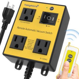 Automatic Vacuum Switch with Remote, Auto Vacuum Switch for Various Power Tools, Dust Collector On/Off Delay to Prevent Circuit Overload and Tripping, Keep Your Workplace Clean, Better for Your Lung
