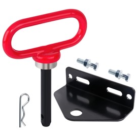 TRUSTKITS Universal Heavy Duty Zero Turn Mower Trailer Hitch & Strong Neodymium Magnetic Lawn Mower Trailer Hitch Pin with 2 Bolts -1/2'' R-Clip(Red+Black)