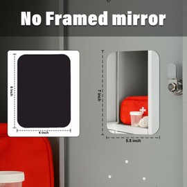 Magnetic Locker Mirror | Frameless Glass with Strong Magnetic Backing, Rounded Corners & Smooth Polished Edges | HD True Reflection for Dorm, Gym, Office, Fridge, Toolbox (5.5 * 7 Inch)