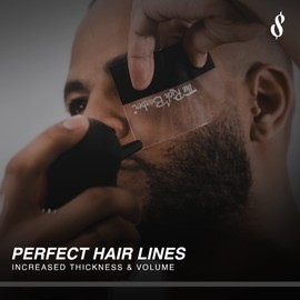 The Rich Barber N'Hance Pro Barber Kit II - 4-in-1 Hair & Beard Styling Set with Keratin-Infused Hair Building Fibers, Style Hold Spray, Applicator Pump, Application Card - Hairline & Edge Enhancer