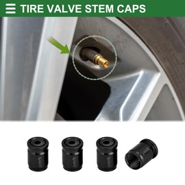 Motoforti Tire Valve Stem Caps Tyre Valve Dust Covers 8x13mm Dustproof Brass Black 1 Set