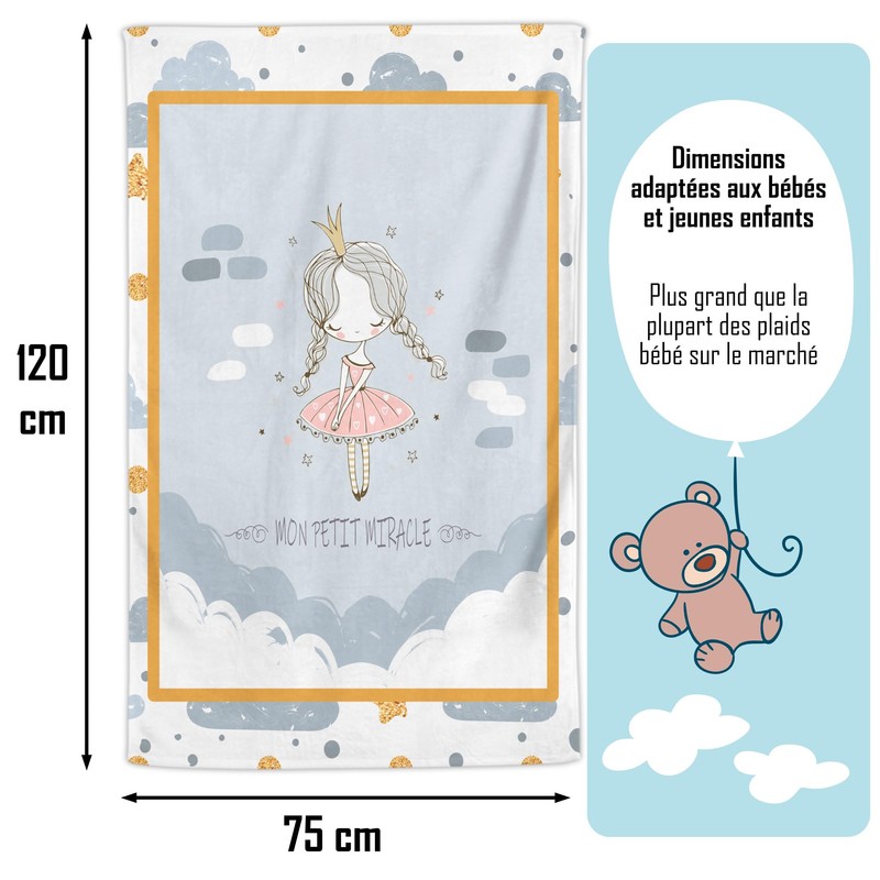 Zinello Design Babydecke aus Mikrofaser-Fleece, extra weich, 120 x 75