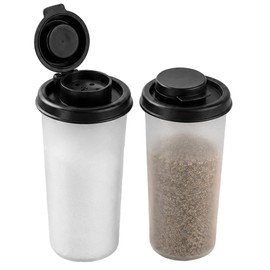 2 Pack 4.75oz Salt and Pepper Shakers with Moisture Proof Lids, Large
