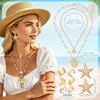 HairChrysm 23 Pcs Starfish Seashell Beach Jewelry Set, Layer Necklace