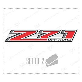 GOLD HOOK Z71 Off Road Decals Compatible with Chevy Silverado - F (2007-2013) Bed Side 1500 2500 HD, Set of 2, Premium Series (Red Metallic Finish)