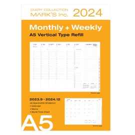Mark's 2023/2024, A5 Vertical Type Refill: From September 2023 to December 2024