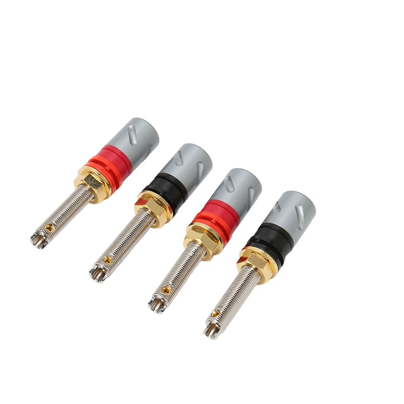 4 Pcs Banana Plug Connector Pure Copper 4mm Rhodium Plating