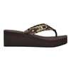 GUESS Women's Ediva Wedge Sandal, Brown 201, 7, Brown 201,