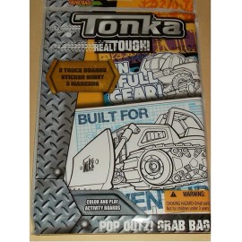 montco Tonka Pop-outz Color and Play grab bag 2 truck 3 markers, sticker sheet