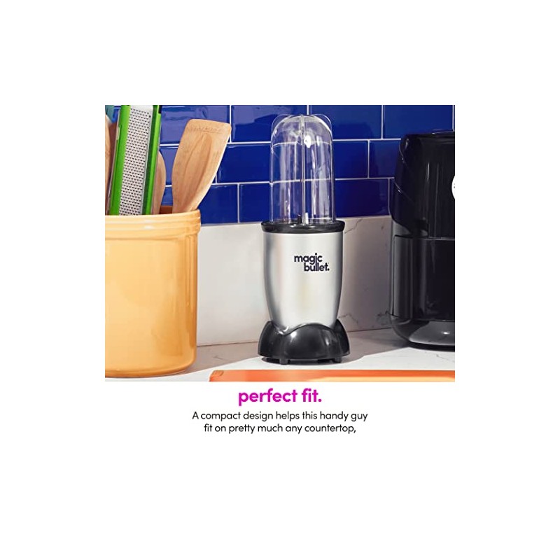 Magic Bullet Blender, Small, Silver, 11 Piece Set