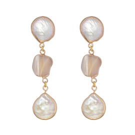Huge Tomato 15-18mm AAAA White Real Big Baroque Pearl Drop Earrings in 14K Gold For Dainty Wedding Earrings Jewelry…