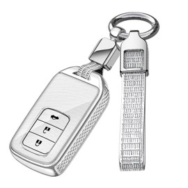 ontto 3 buttons Car Key fob Cover compatible with Honda Stepwgn Released Elysion Mpv Civic For Hr-v Crv Odyssey 2013-2018 Smart Key holder case Shell keyring keychain protector accessories Silver B