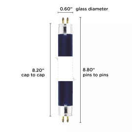 Satco S2907 F6T5/BLB Blacklight Black Light Blue Fluorescent 6W T5 Mini 2-Pin G5