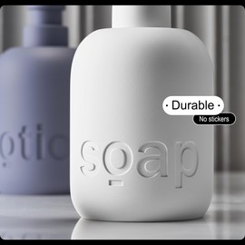 COZYA Soap Dispenser Bathroom & Kitchen Handwash Bottle Set. 2x 260ml Ceramic Lotion Pump Bottle Dispensers for Refillable Liquid Hand Soap. Small Bathroom Soap Dispenser Set for Liquid Soap or Lotion