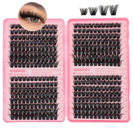 GGOKOK Lash Clusters Wispy Eyelash Clusters 384pcs 10-16mm Cluster Eyelash Extensions Natural Volume Lash Extensions DIY Individual Lashes Clusters with Soft Thin Band(G06)