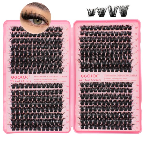 GGOKOK Lash Clusters Wispy Eyelash Clusters 384pcs 10-16mm Cluster Eyelash