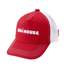 Miki House 10-9113-452 Cap, Hat, Logo, Mesh, Boys, Girls, Baby, Kids, Children's Clothing, red