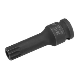 sourcing map 1/2" Drive x M16 (16mm) Impact Triple Square Spline Bit Socket, Tamper Proof Metric 3" Length, Cr-Mo Steel