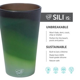 Silipint: 16oz Silicone Pint Glass – Unbreakable, Reusable, Dishwasher Safe, Microwave Safe, BPA Free, Non-Toxic Drinkware Evergreen