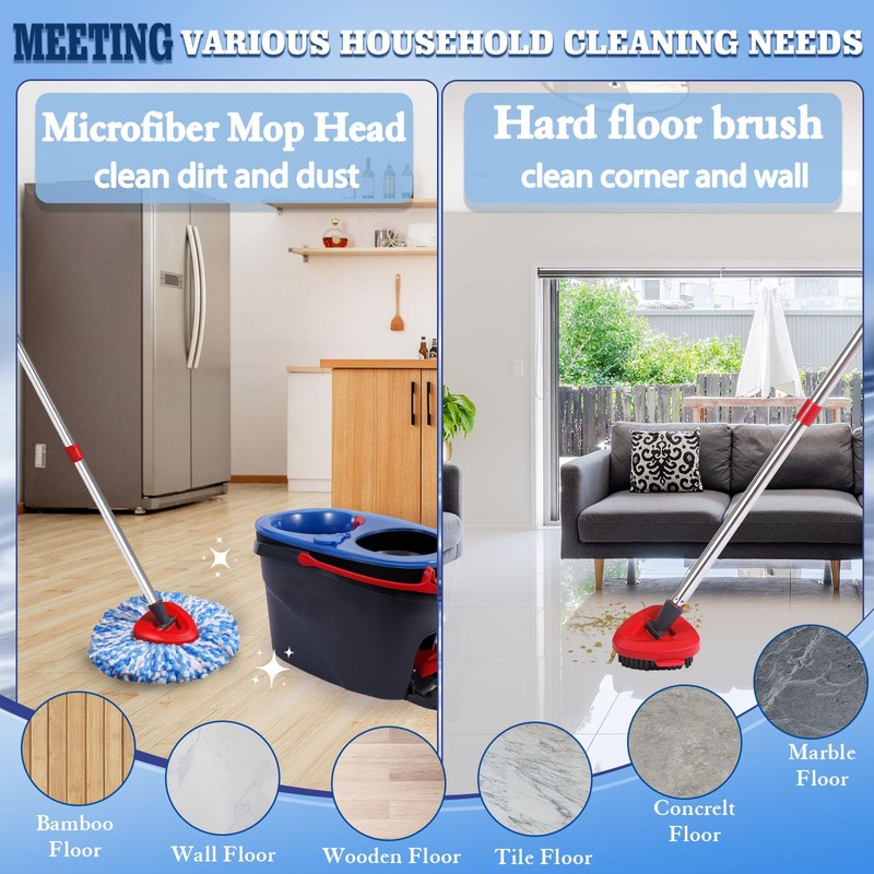 4-Pack Microfiber Spin Mop Head Replacements - Compatible with Oceda