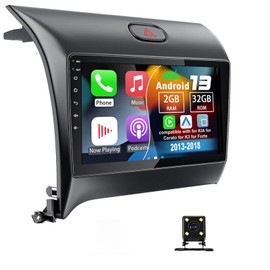 Slakerbe Android 13 Double Din Car Radio Compatible with KIA for Cerato K3 Forte 2013-2018, 9" Car Stereo Radio with Wireless Carplay Android Auto GPS Navigation WiFi Mic Backup Camera