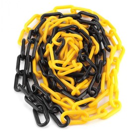 Plastic Barrier Chain Parking Barrier Road Plastic Chain Hazard Chain Link Black Red White Yellow 5m/8m/10m (6mm x 10m, Black and Yellow)