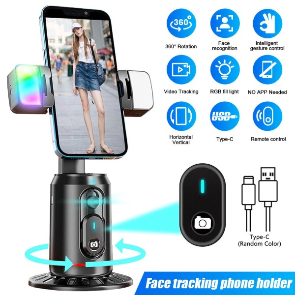 Unbranded Auto Face Tracking Phone Holder 360° Rotation Camera Mount