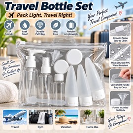 Refillable Travel Bottles for Toiletry Storage – Portable Liquid Containers for Shampoo, Lotion, Perfume & Daily Travel