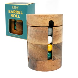 Barrel Roll Puzzle - Premium, Difficult Wooden Brainteaser Puzzle Gift - STEM Desk Toy
