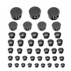170PCS Black Plastic Hole Plug Set- 7 Sizes (5-25mm) Reusable