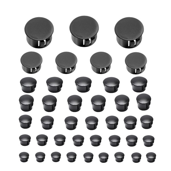 170PCS Black Plastic Hole Plug Set- 7 Sizes (5-25mm) Reusable