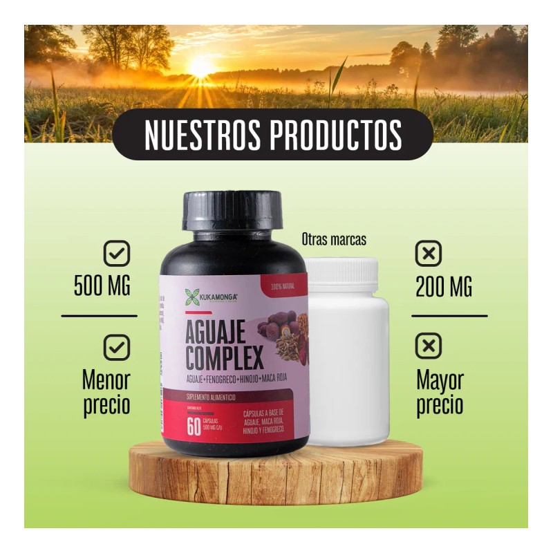 Aguaje Complex 60 Cpsulas - Fenogreco Hinojo Maca Roja Sin