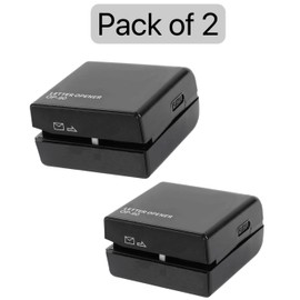 GIFTEXPRESS 2 Pack Electric Letter Opener Black - Portable Automatic Envelope Slitter Tool for Home & Office Desks - Universal Wireless Mail Cutter Desk Accessory Gadget for All Envelope Sizes