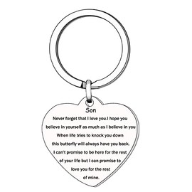 Son Keyring Son Gifts from Mum and Dad Inspirational Keyring for Son's Graduation Birthday Christmas Keychains for Men
