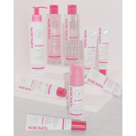 TOPICREM HYDRA+ Gel limpiador facial suave para piel sensible y seca - Limpia e hidrata tu piel de rostro y cuerpo - Con glicerina de origen y tensioactivos suaves - No irrita los ojos - 200 ml
